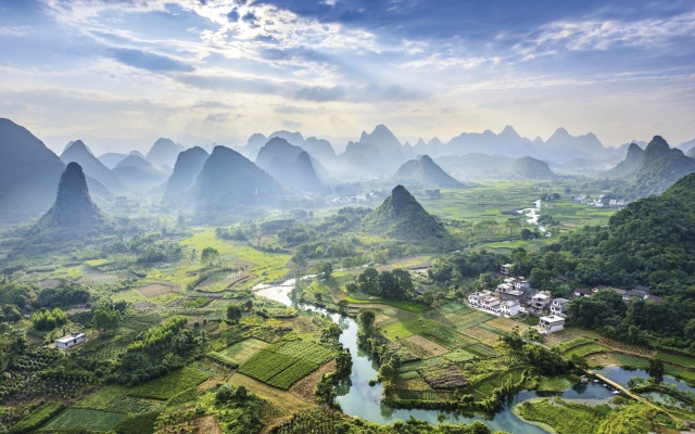 Traumhafte Karstberge-Landschaft bei Yangshuo