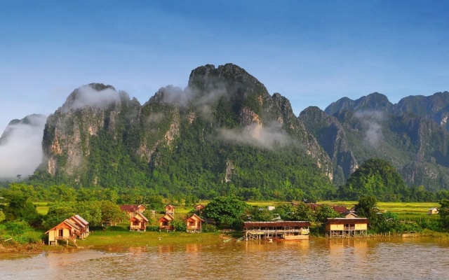 Bei Vangvieng, Laos